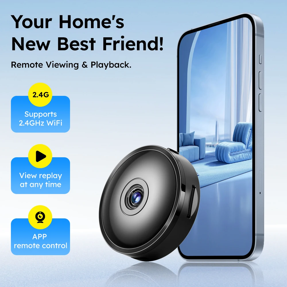 

Многофункциональная Wi-Fi камера видеонаблюдения с ночным видением, питанием от USB/аккумулятора, подходит для дома, животных и автомобилей, беспроводная