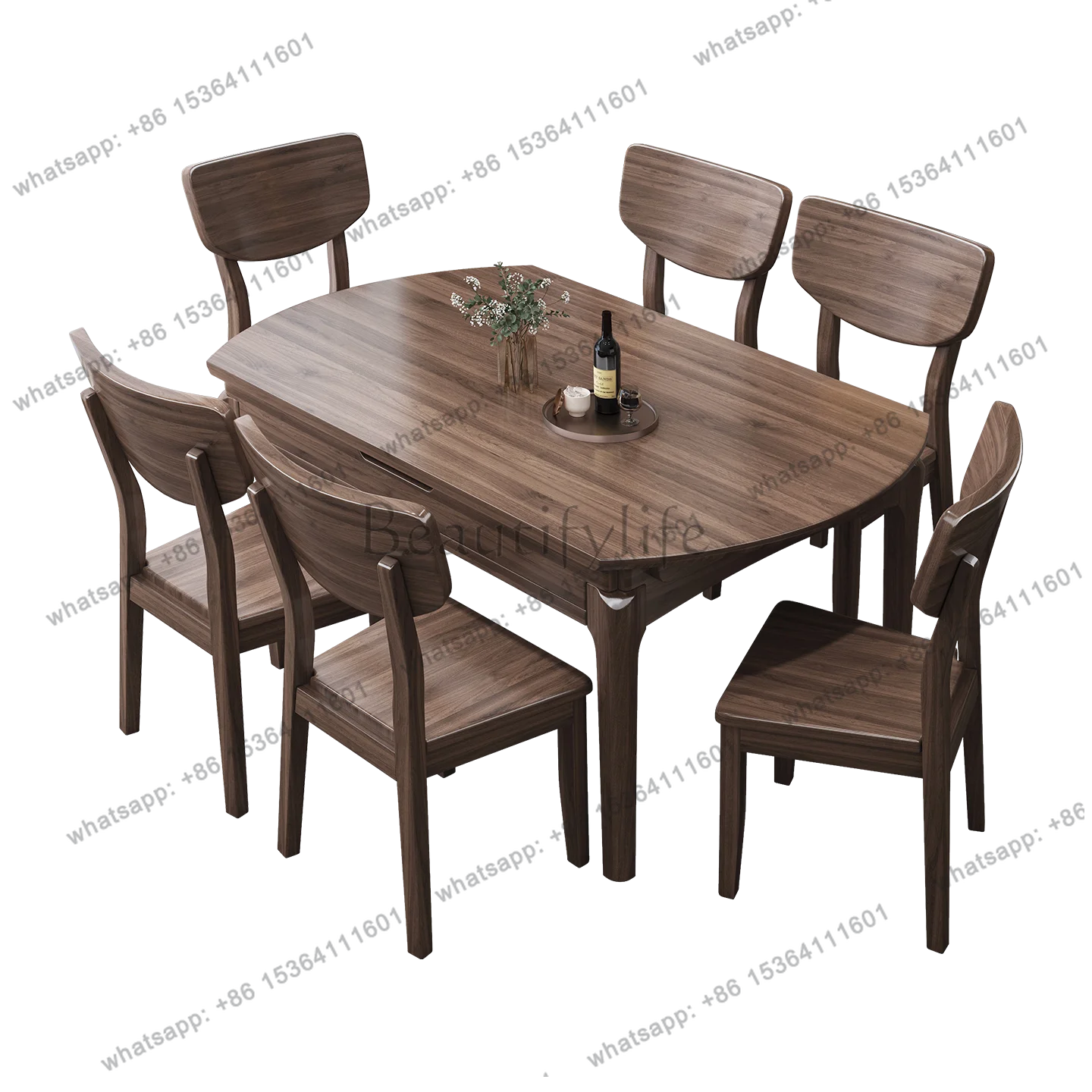 

Обеденный стол из массива орехового дерева, складной, выдвижной, прямоугольный, китайский, полностью из массива дерева, круглый стол.