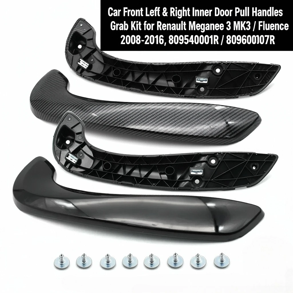 

Car Front Left & Right Inner Door Pull Handle Grab Kit for Renault Megane 3 MK3 / Fluence 2008-2016, 809540001R / 809600007R