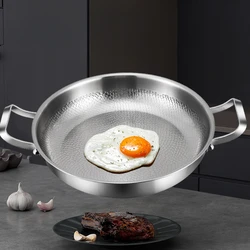 German High-end Titanium Pan Uncoated Steak Frying Pan Titanium Non-stick Pan Universal Induction Cooker Gas stove