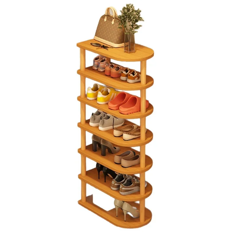 

Household GoodsShoe Rack Home Door New Solid Wood Space E****mical Layered Baffle Simple Shoe Cabinet