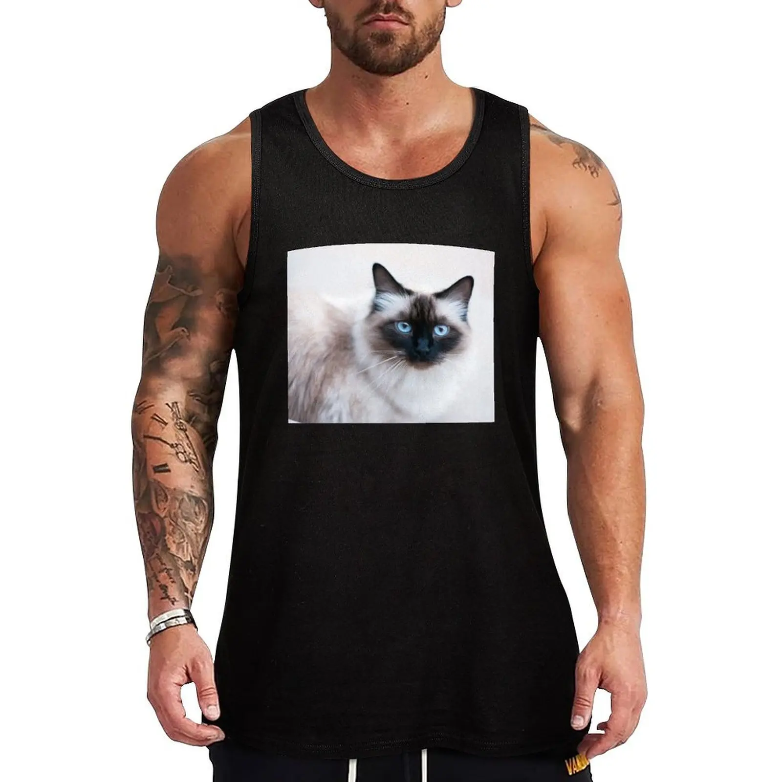 

Siamese Like Rag Doll Cat Tank Top Men's sleeveless t-shirt Men's summer t-shirt men gym Vest male