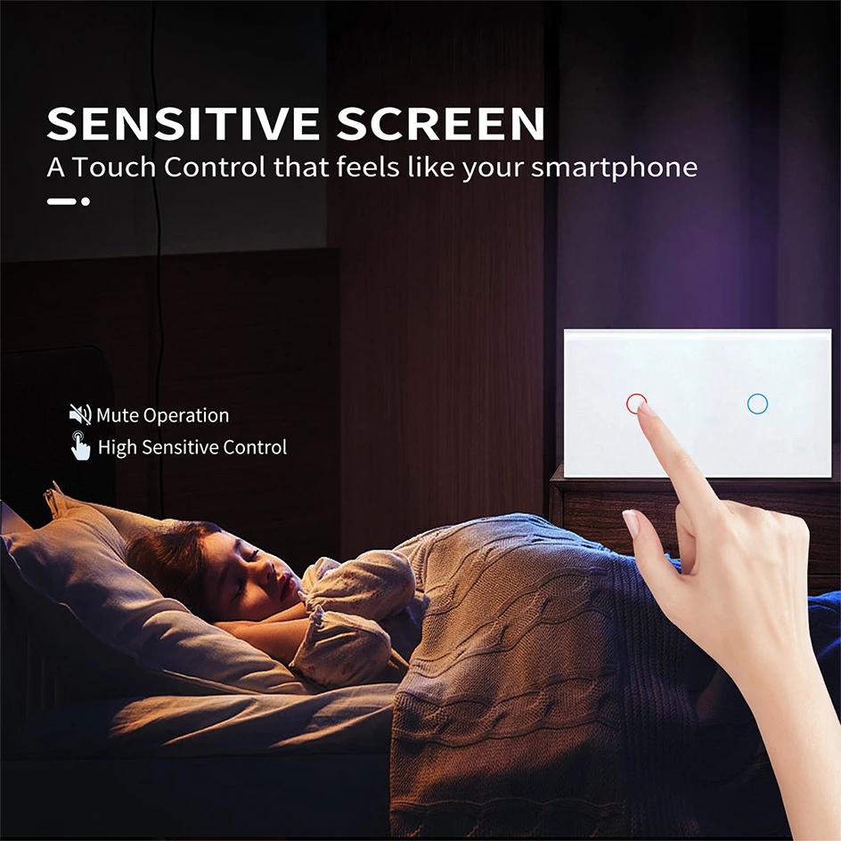 1gang 2gang 3gang 4gang 5gang 6gang 1way Touch Switch Wall Switch With Led Indicator Sensor Eu Standard 220V No Wifi No RF433