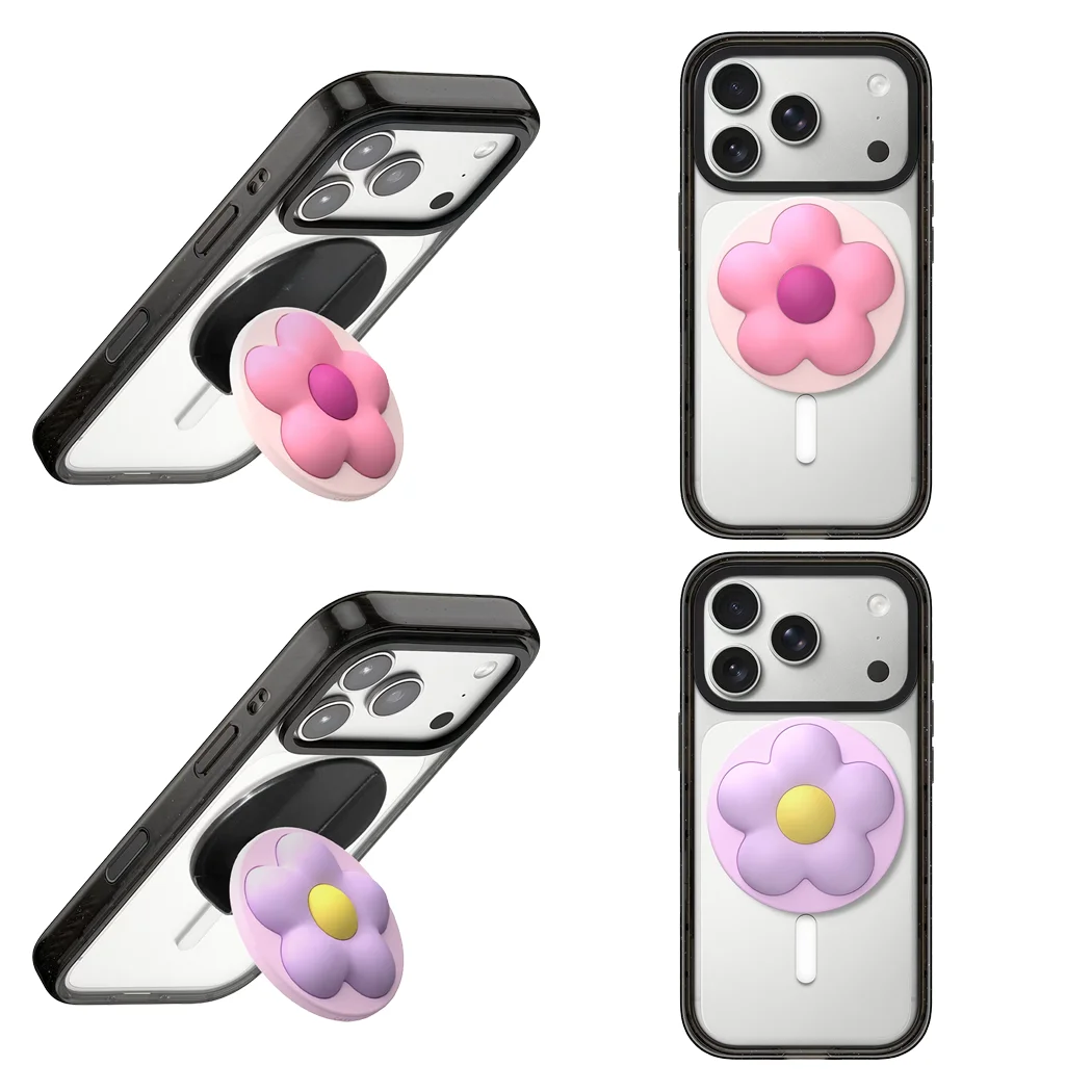 

Pink Purple Flower Magnetic Folding Phone Stand for IPhone Holder Mount Support for Galaxy Mobile Phone Accessories