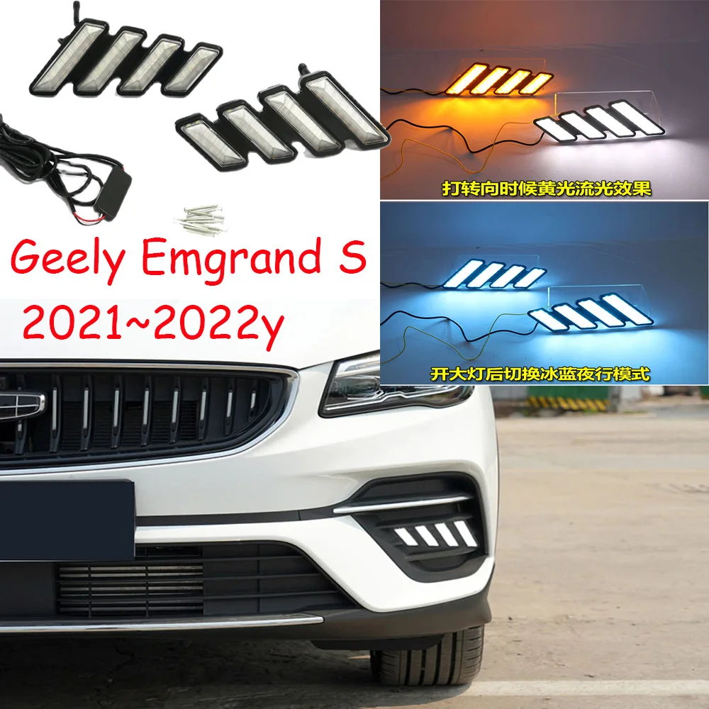 

Автомобильный бампер фары для Geey Emgrand S дневного света 2021 ~ 2022y DRL автомобильные аксессуары светодиодные фары Geey Emgrand S противотуманные фары