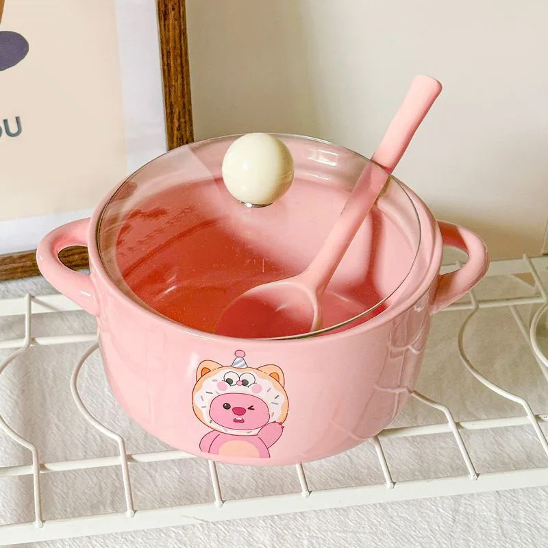 850ml Cute Zanmang Loopy Ceramics Instant Noodle Bowl Cartoon Anime Korean Style Student Dormitory Soup Bowl Kawaii Girl Gifts