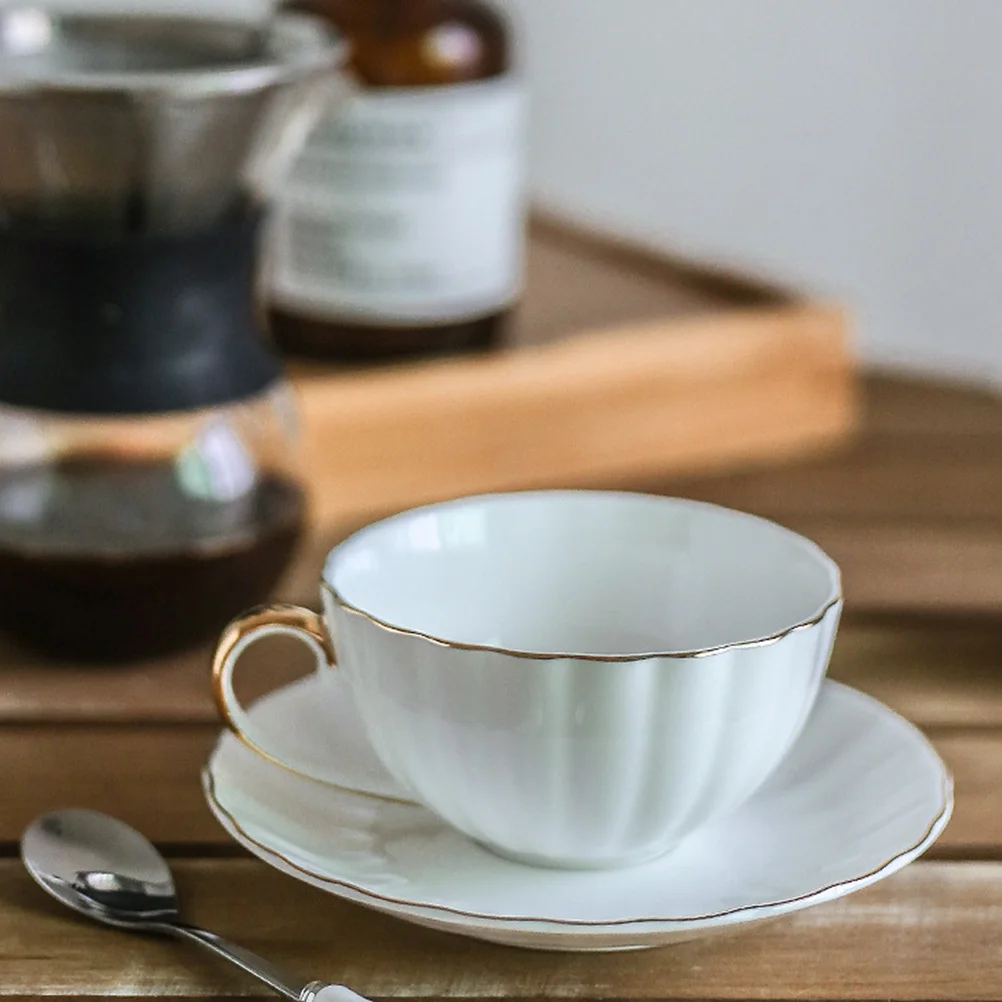 

1Set Coffee Cup Set Ceramic Mug Tray Spoon Household Kitchen Coffee Tea Cup for Home Cafe Bakery Home Mug