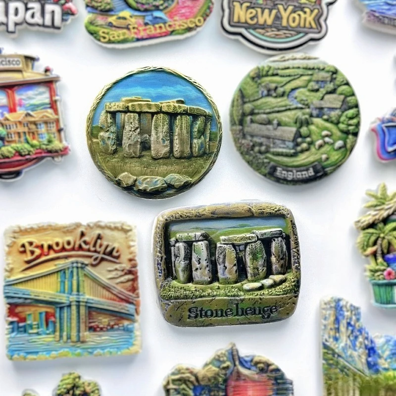 مغناطيس الثلاجة Stonehenge - تذكار معلم بريطاني ثلاثي الأبعاد، ديكور فني جديد غامض، هدية أوروبية فريدة مع مغناطيس قوي #2