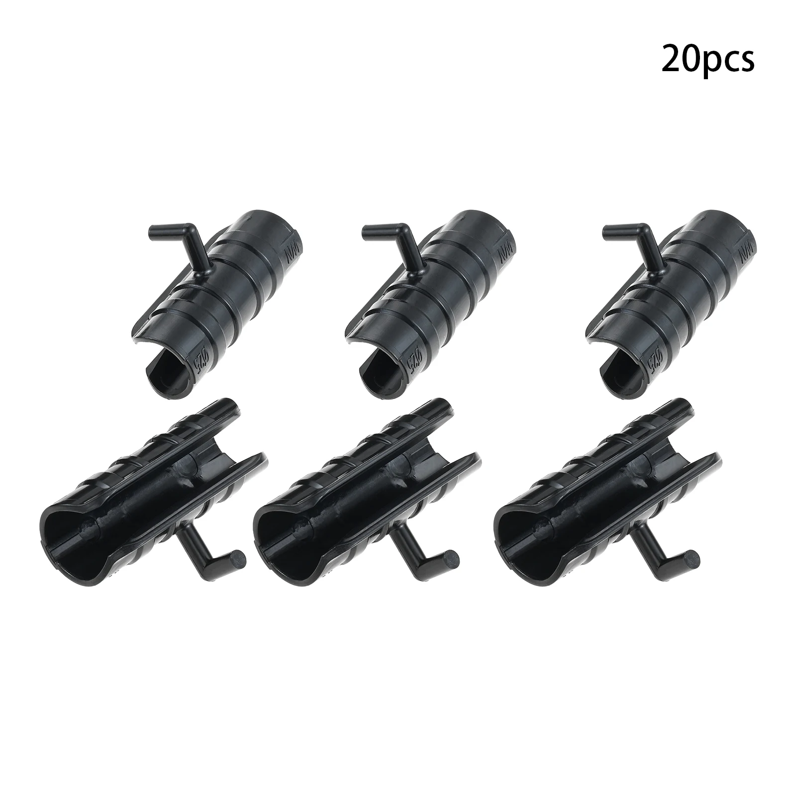 

20Pcs Home Garden Pipe Clamp Connectors for 1" PVC Pipe with Hook Plant Greenhouse Frame Pipe Clip Clamp Film Net Shade Clamp