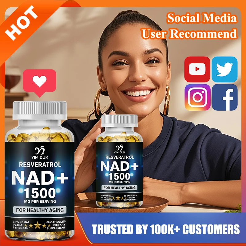 

Premium NAD Capsules, Support Fights Cellular Decline, Heart, Brain & Skin Health, Overall Wellness, Brain & Energy, Non-GMO