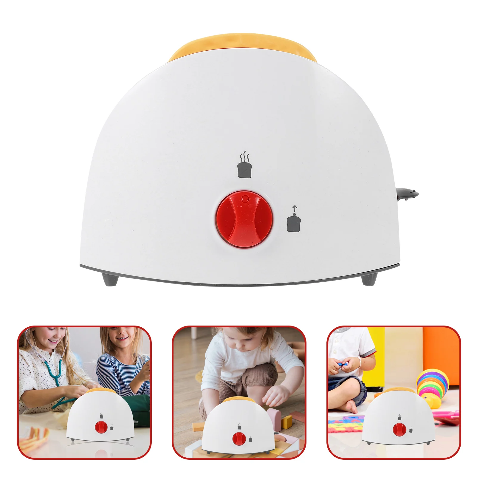 1Pc Broodbakmachine Speelgoed voor kinderen Hands-on vermogen en kleurherkenning Keukenspeelgoed Rood