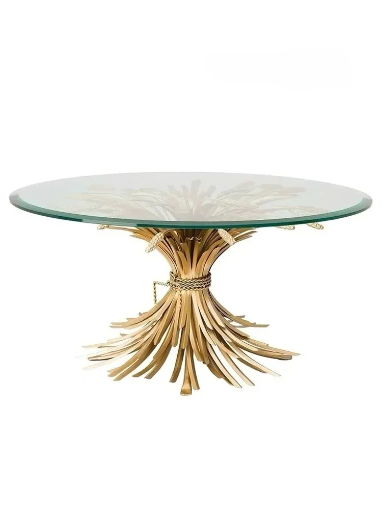 

Italian Style Light Luxury Designer Coffee Table Advanced Minimalist Art Corner Table Living Room Wheat round Side Table