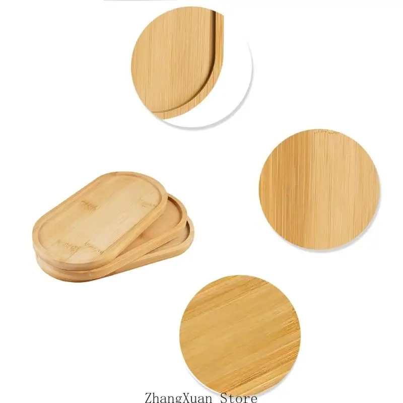 Packung mit 6 ovalen Bambustabletts, elegante Servierteller für Speisen und Dekoration, 3 x – Detail 3