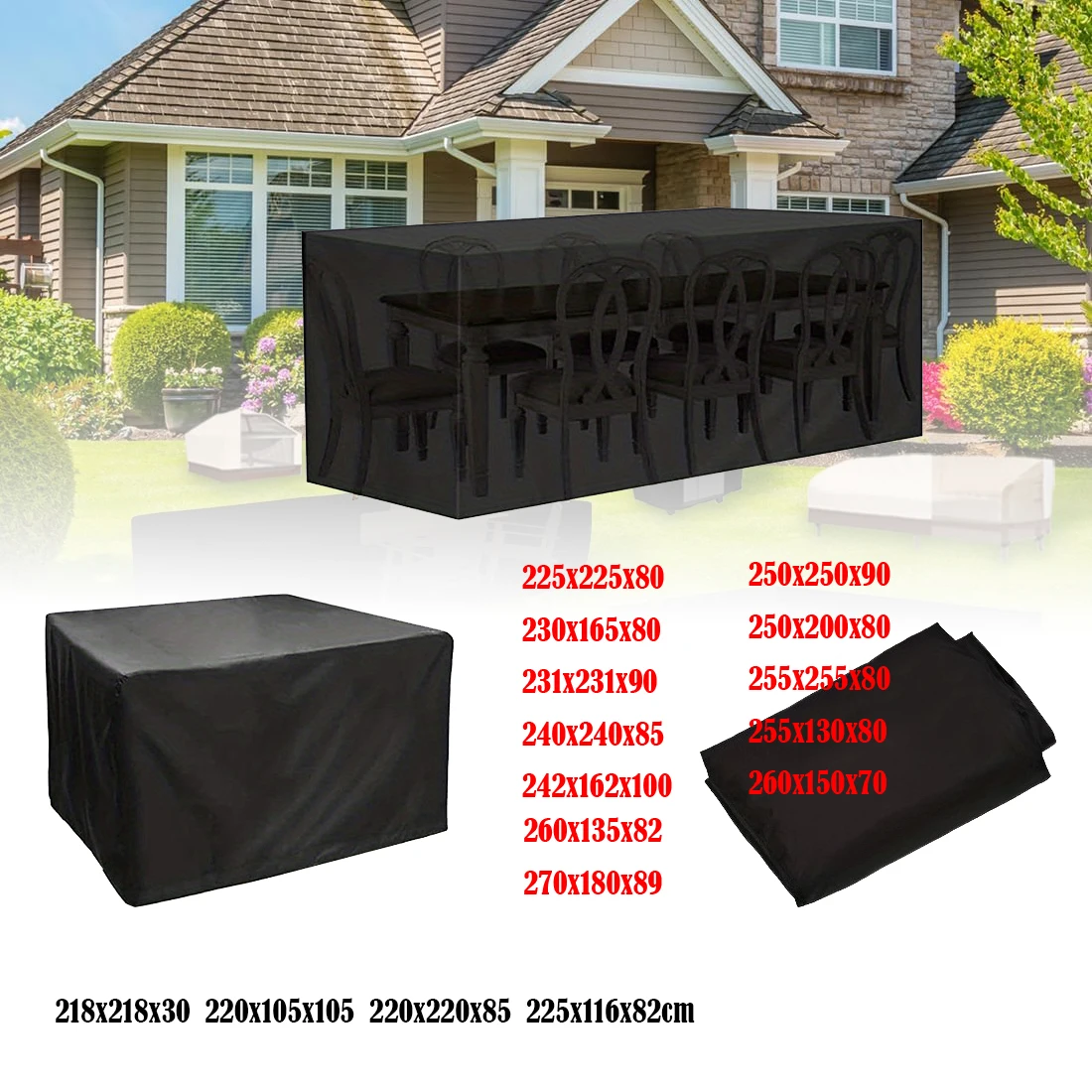 Commonly Used Sizes Waterproof Outdoor Courtyard Garden Furniture CoverRain and Snow Chair Cover Sofa Table and Chair Dust Cover