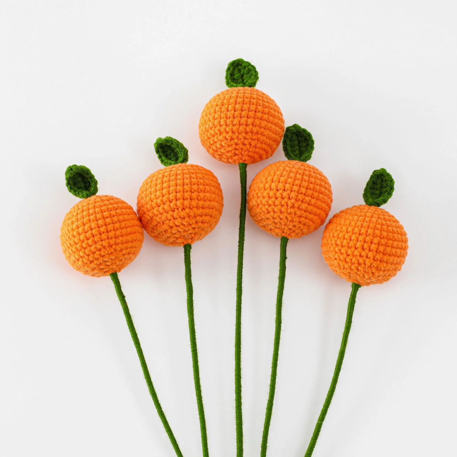 10 Branches Orange Artificial Fruits Plants Knitting Oranges Home Party Office Hotel Decoration New Year Gift