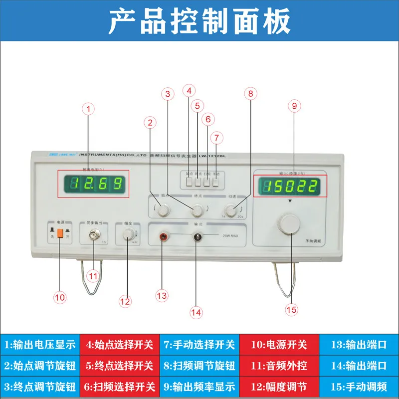 Audio Signal Generator 1212BL Speaker Audio Sweeper Adjustable Frequency