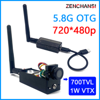 5.8G 1000MW 48CH FPV Wireless Transmitter Range Over 2Km and OTG Receiver UVC with CMOS 700TVL FPV Camera for RC Playing Part