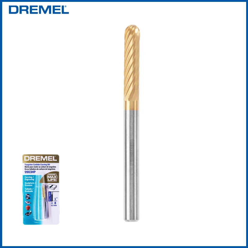 

Dremel Max Life 9903HP Tungsten Carbide Rotary Tool Carving Bit 1/8" Diameter 1/8" Shank For Glass Engraving Stone Carving