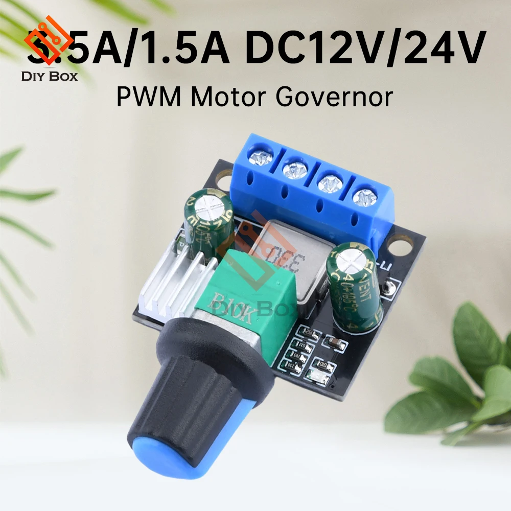 Controlador de velocidad del Motor PWM, atenuador LED, cc 12V, 24V, 3,5 a, 1,5 a, multiusos para Motor de cepillo, Motor sin escobillas, tira de luz LED