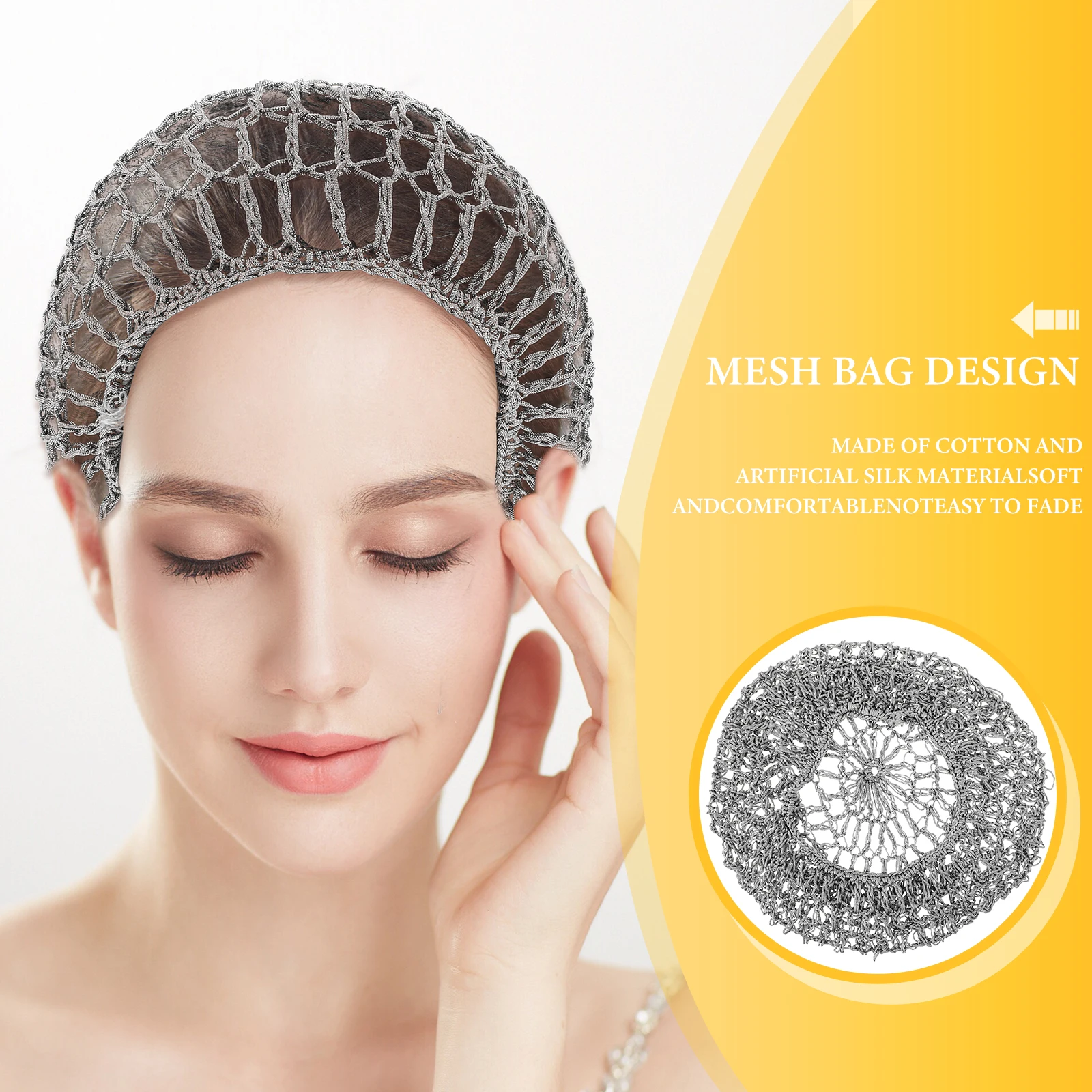 

Crochet Net Caps Mesh Knit Snoods Women Elastic Lightweight Hairnets Reusable Hair Cover For Sleep Braids Wigs Long Hair Hand