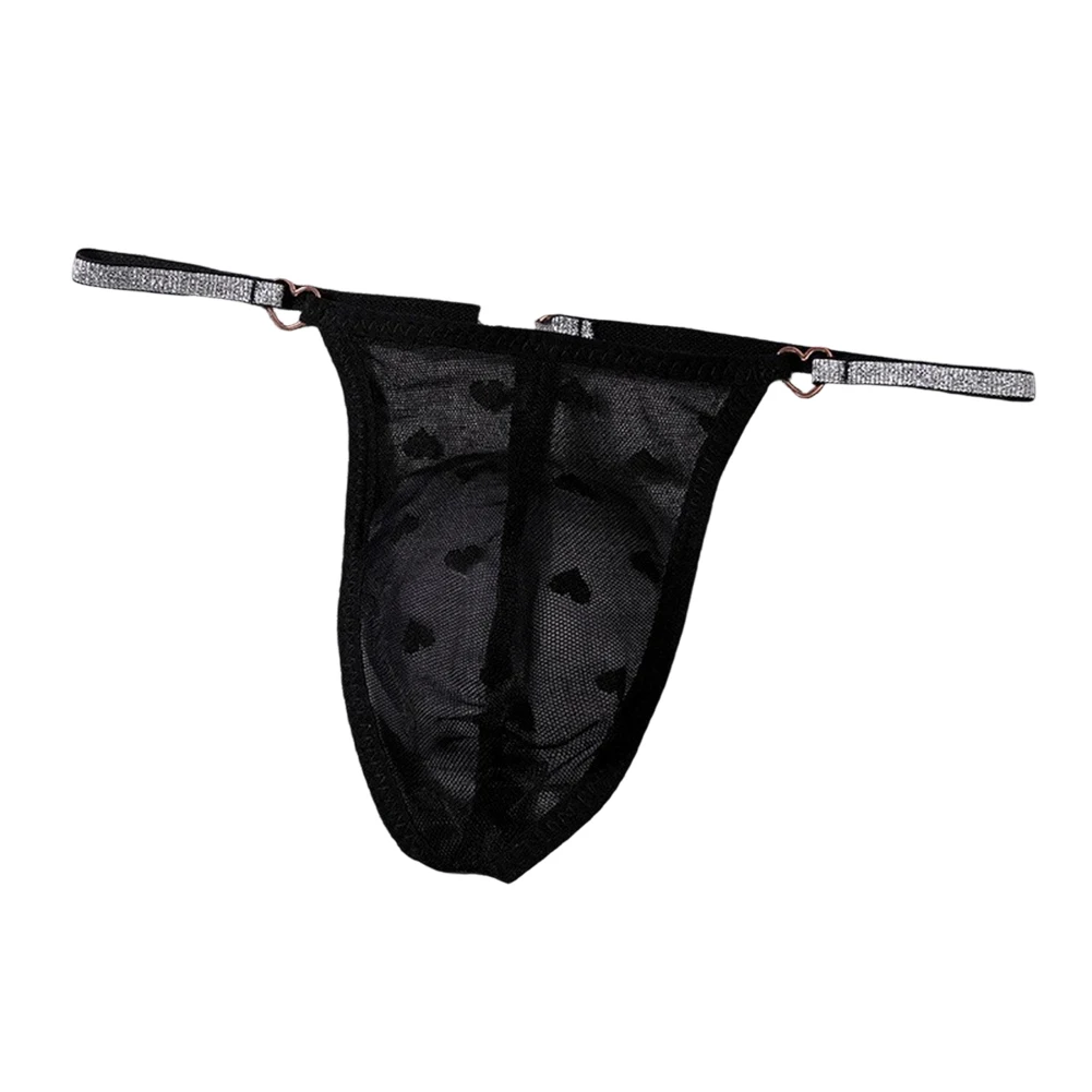 Men Sex Love Printed G-string Briefs Mesh Sheer Stretchy Erotic Thongs Underwear Quick Dry  Gays Erotic  G-String Lingerie