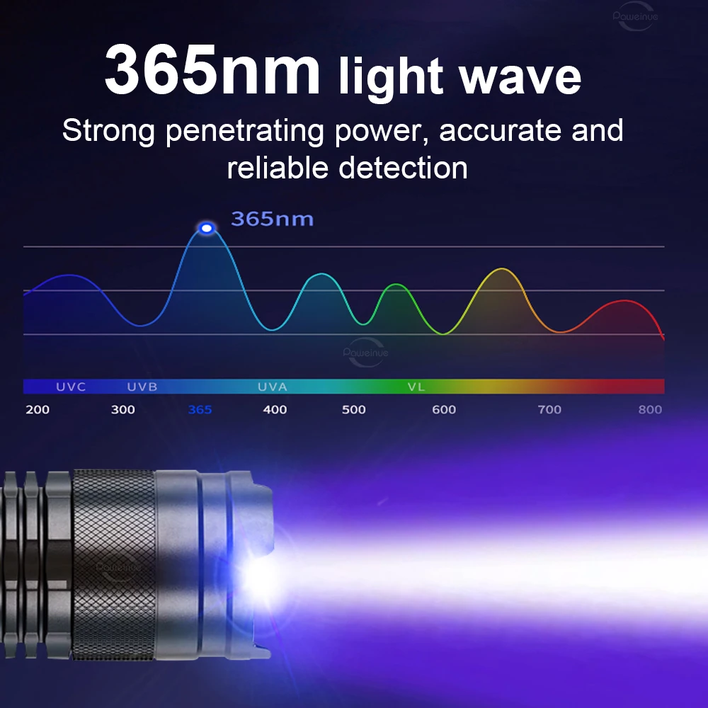 Kompakte und tragbare Taschenlampe Hoch leistungs wiederauf ladbare Taschenlampe lila Licht Taschenlampe wasserdichte Laterne Multifunktion shand lampe