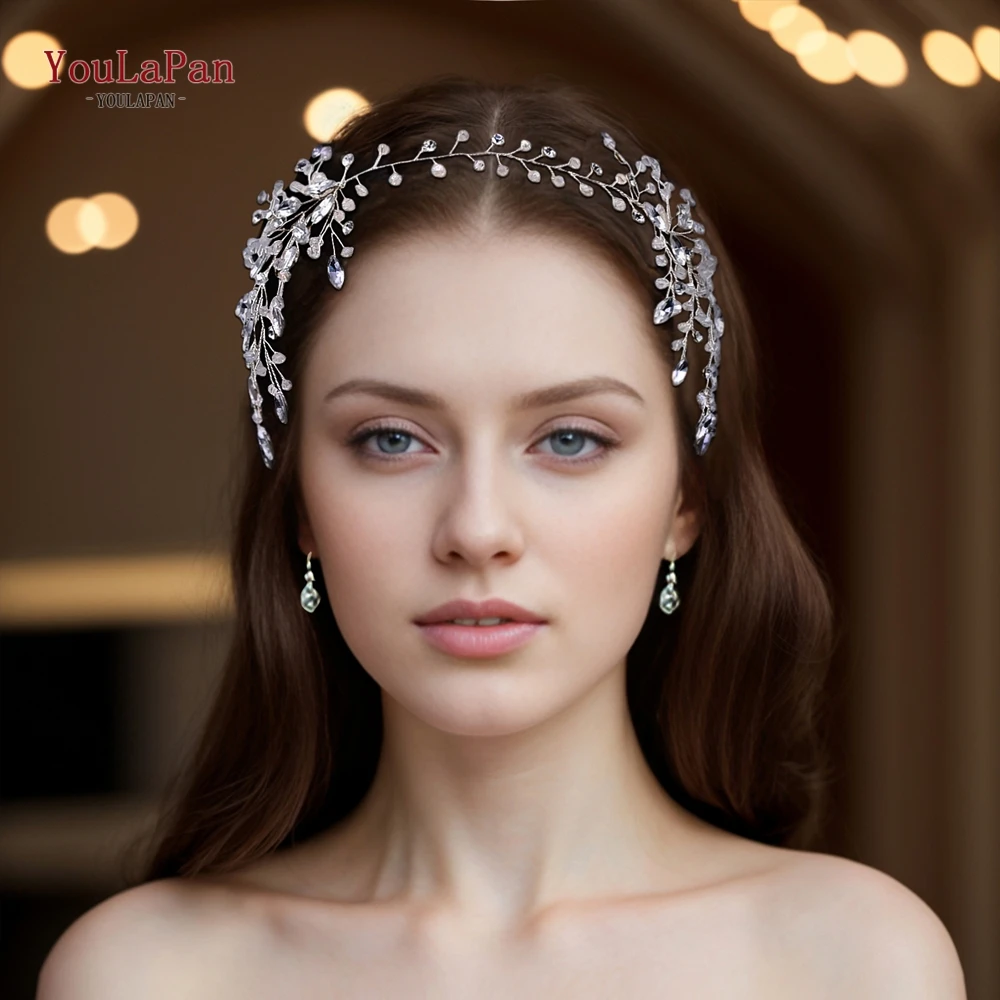 

YouLaPan Crystal Bride Handmade Hairband Wedding Rhinestone Headwear Women Banquet Headband Bridal Fashion Hair Ornaments HP581