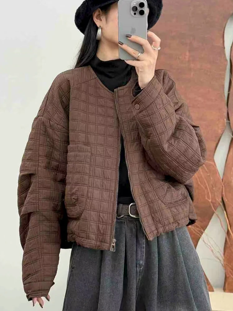 Amax LuluE 2025 Winter Coats Womens Leisure Warm Quilted Jackets Females Loose Vintage Thicken Parkas Classic O Neck Outerwear