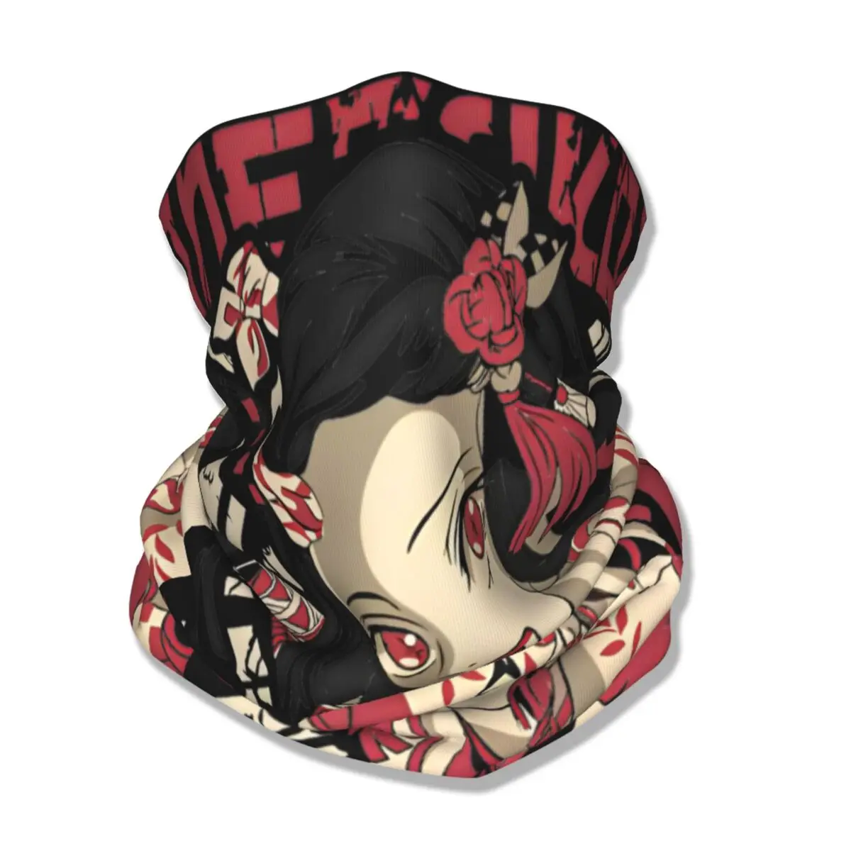 Imoto Chan Demon Slayers Bandana Neck Cover Printed Anime Nezuko Mask Scarf Multi-use Headband Running Unisex Adult Breathable