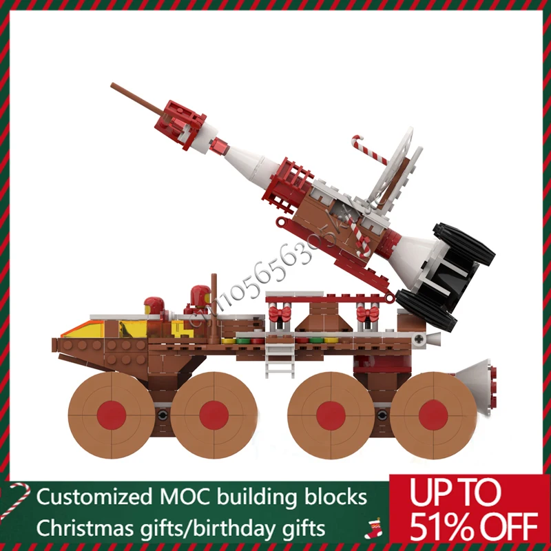 583 قطعة MOC الإبداعية تخصيص الزنجبيل صاروخ متنقل النقل بنة نموذج الأطفال الجمعية مجموعة لعبة هدايا عيد الميلاد #3