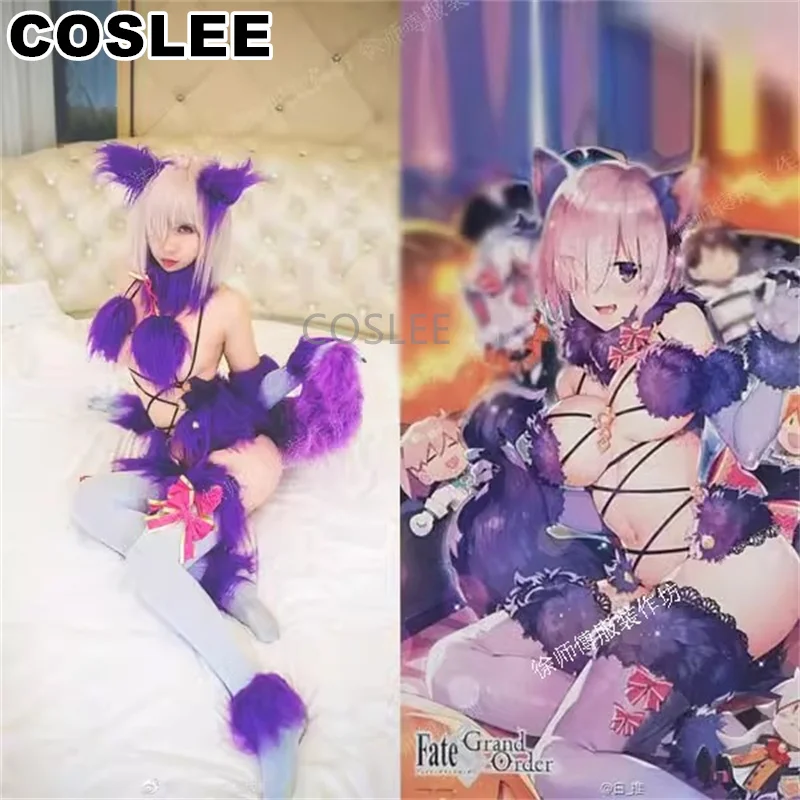 COSLEE [Customize]+Ears+Tail+Socks COSLEE Anime Fate Matthew / Jeanne Fury Fox Halloween Cosplay Costume For Women Outfit New