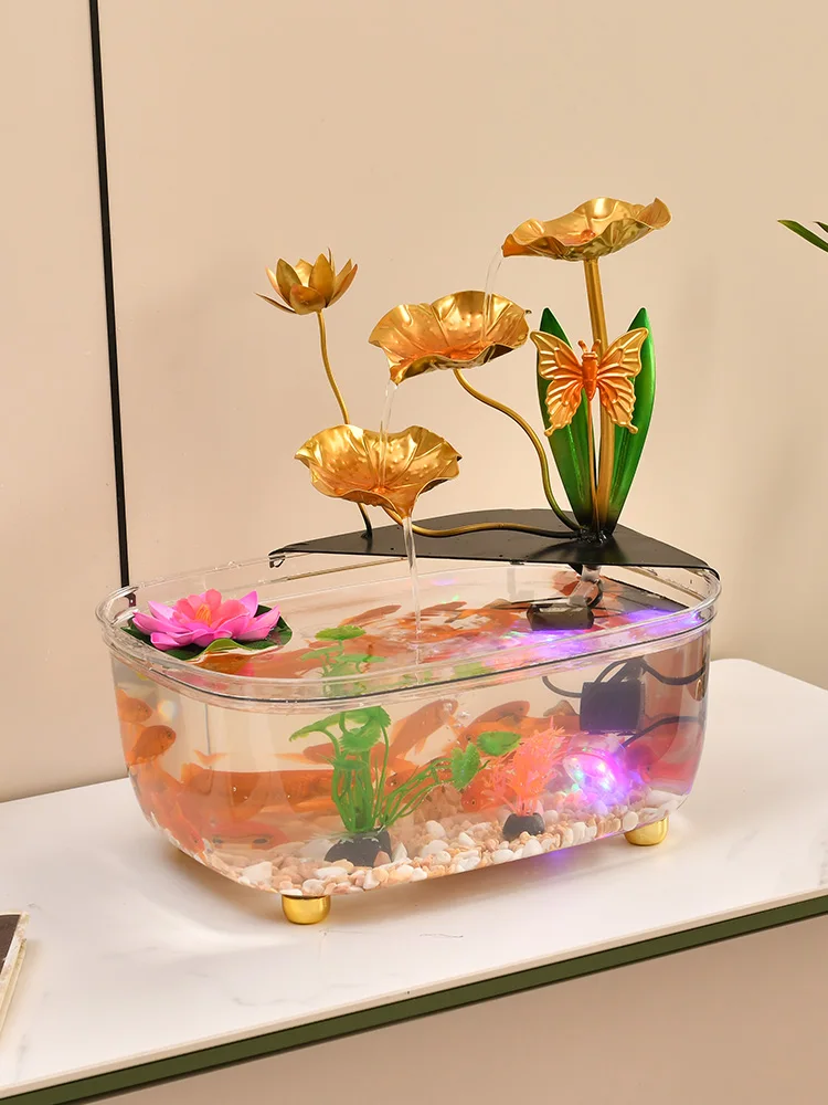 Creative fish tank, flowing decorations, circulating water living room, modern Nordic decorations, housewarming