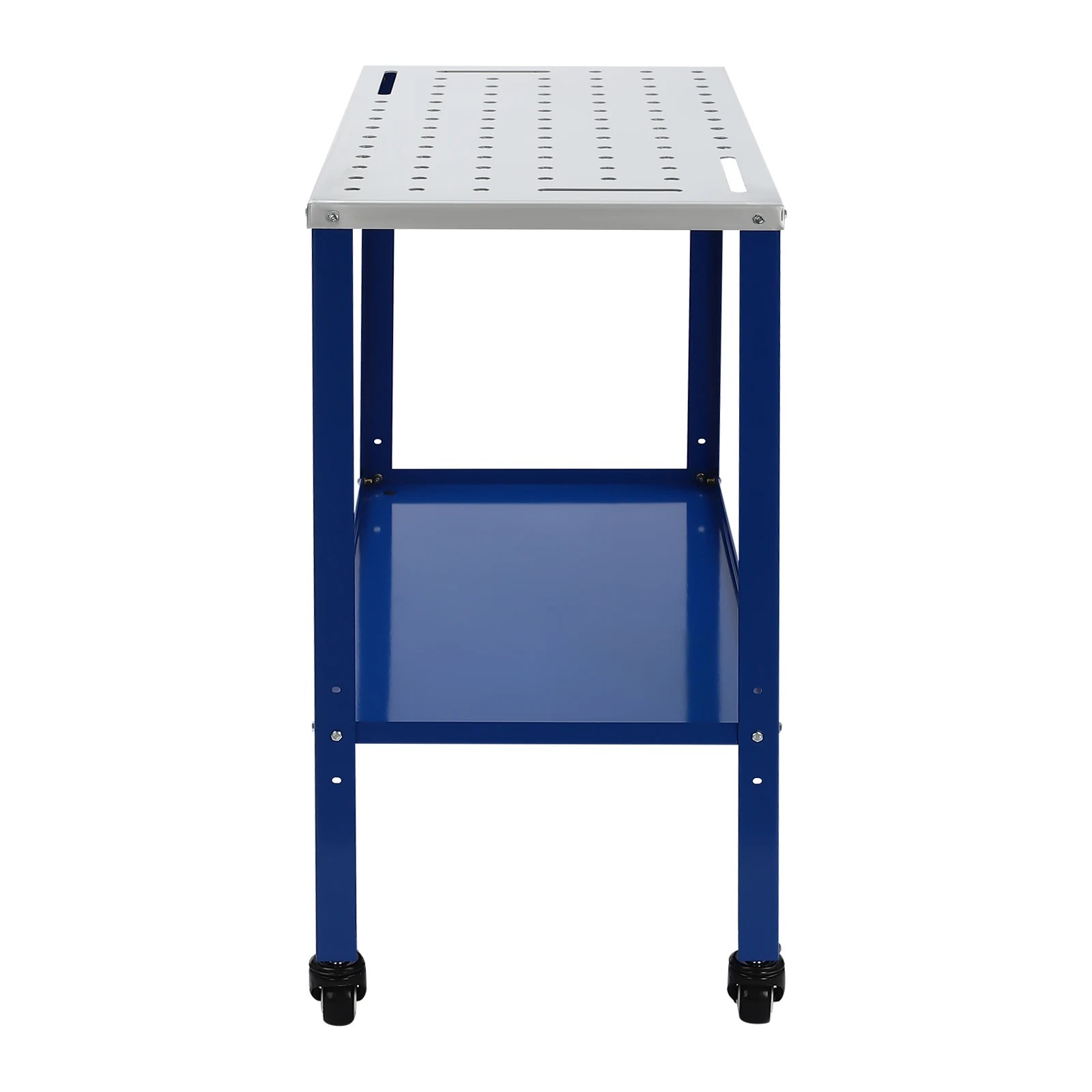 36\'\'×18\'\' Portable Welding Table Cart Workstation Workbrench with Holes on Top Blue/black