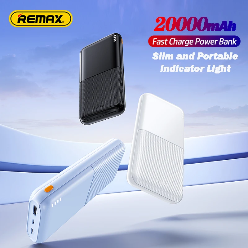 Remax Slim PowerBank 10000mAh 20000mAh Expan Battery Fast Charger For Samsung Huawei Xiaomi With USBA TypeC Portable  Poverbank