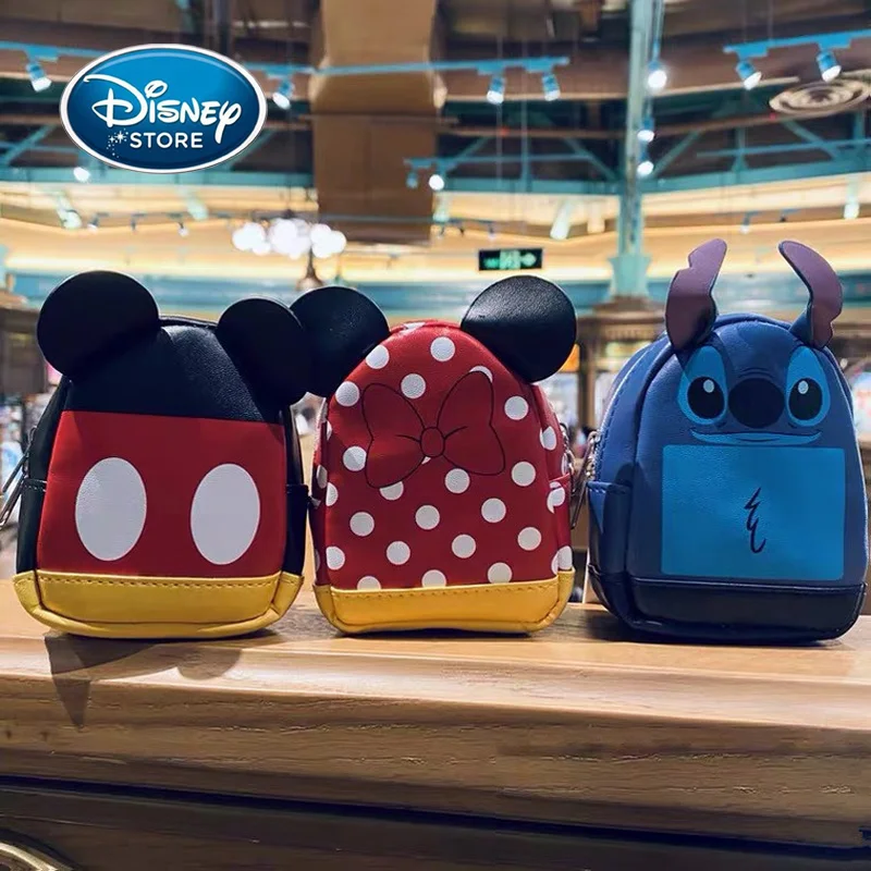 

Disney 10CM Cute Coin Purse Cartoon Mickey Mouse Stitch Keychain Pendant Backpack decoration Gift Mini Coin Storage Bags