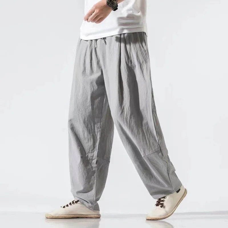 Pantalones Casuales de Algodón Fino para Primavera/Verano, Corte Holgado, Material Khadi, Túnica Budista, Estilo Zen, Ropa Ma...