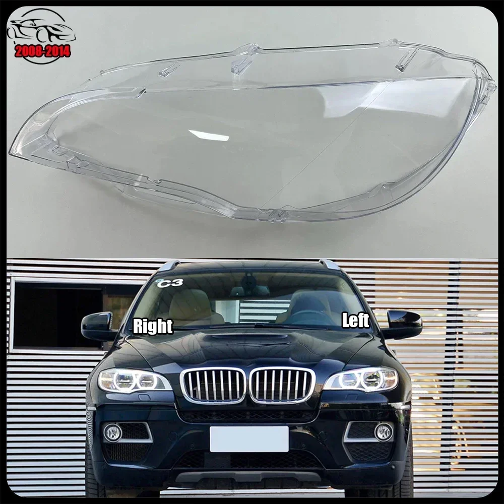 

For BMW X6 E71 2008-2014 Headlight Lens Shell Transparent Headlamp Cover Replace Original Lampshade Plexiglass