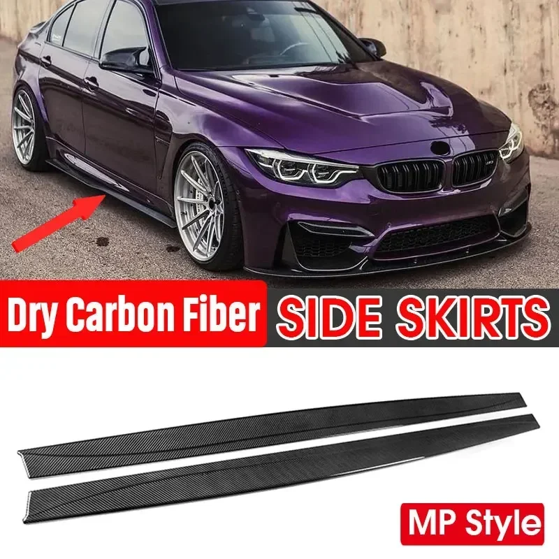 

Dry Carbon Fiber Side Skirts Extension Rocker MP Style Aprons Splitters Diffuser Wings Lips For BMW F80 F82 F83 M3 M4 2014-2020