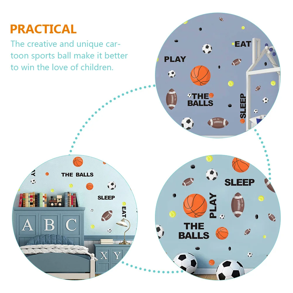 

Wall Decor DIY Sticker PVC Material Exquisite Design Adorable Cartoon Sports Ball Room Decal Decoration