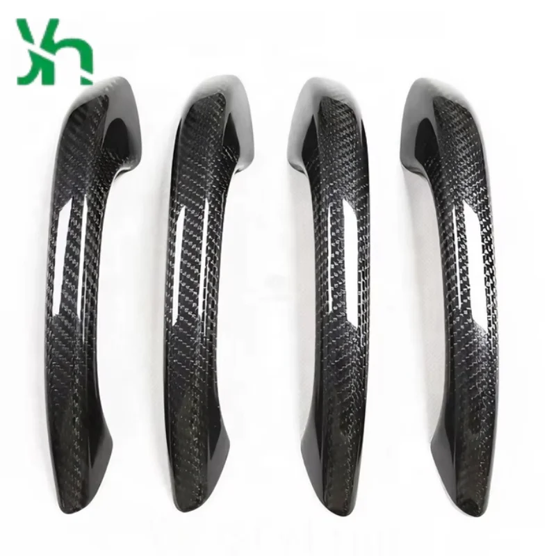 غطاء مقبض باب من ألياف الكربون الحقيقية لملحقات مقبض باب بورش ماكان كايين الخارجية #6