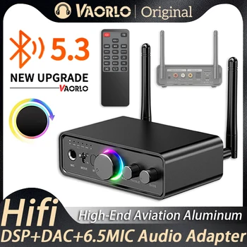 RGB Bluetooth 5.3 Audio Adapter DAC/USB/RCA/AUX/Optical/Coaxial/6.5MM Microphone Karaoke Hifi DSP Wireless Transmitter Receiver