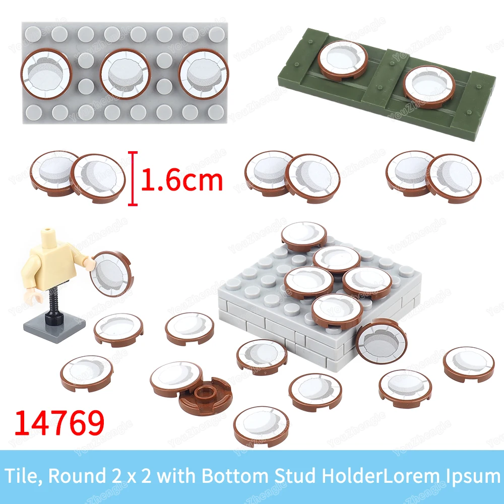 

Half open Coconut water Pattern 14769 Building Block Printed 2x2 Circle Tiles Parts MOC Figures Food Equipment Model Gifts Toys