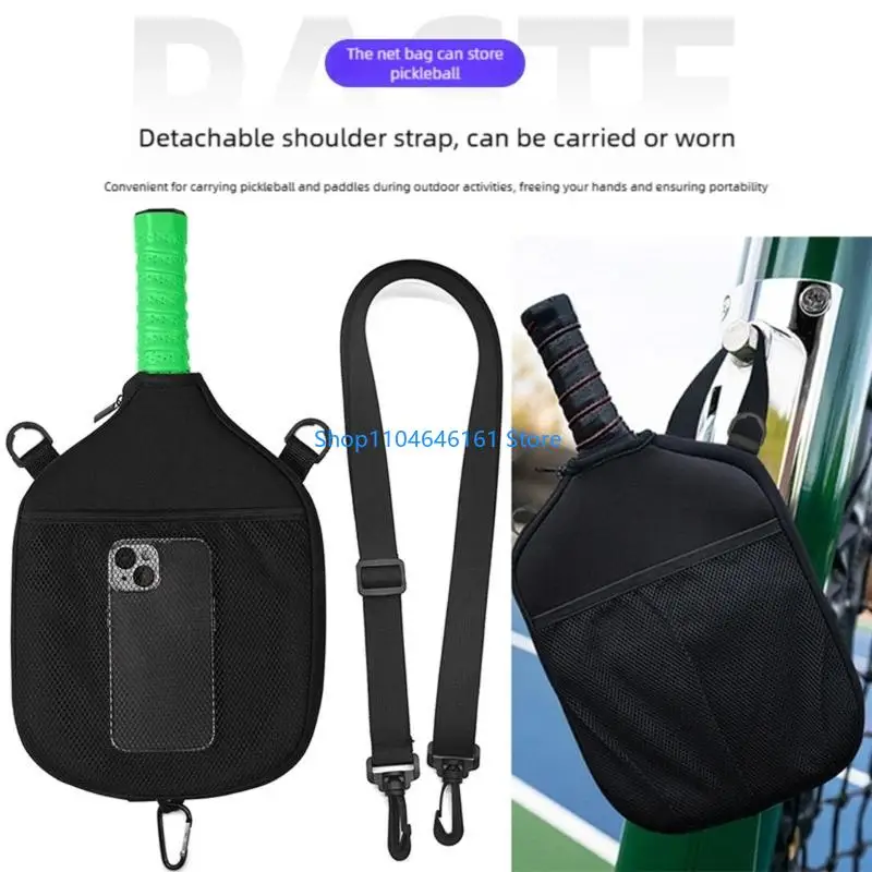 Portable Pickleballs Gear Carry Bag Case with Adjustable Shoulder Belt Tear Resistant For Field Training