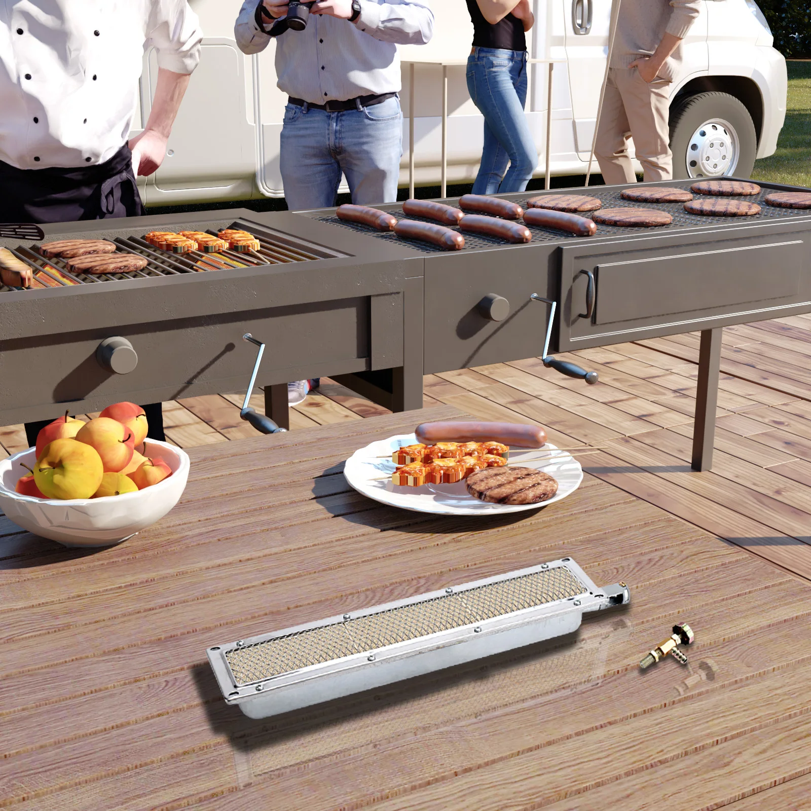 Hochwertiger Gasbrenner für BBQ-Grills, Lebensmittelverarbeitung & landwirtschaftliche Trocknung, gleichmäßige Wärmeverteilung, rauchfrei, schadstofffrei für Restaurants, Bauernhöfe & Lebensmittelindustrie, 44 x 9,5 cm Gas-Infrarot-Keramikbrenner, Metall- & Keramikkonstruktion, Grillbrenner. – Detail 9