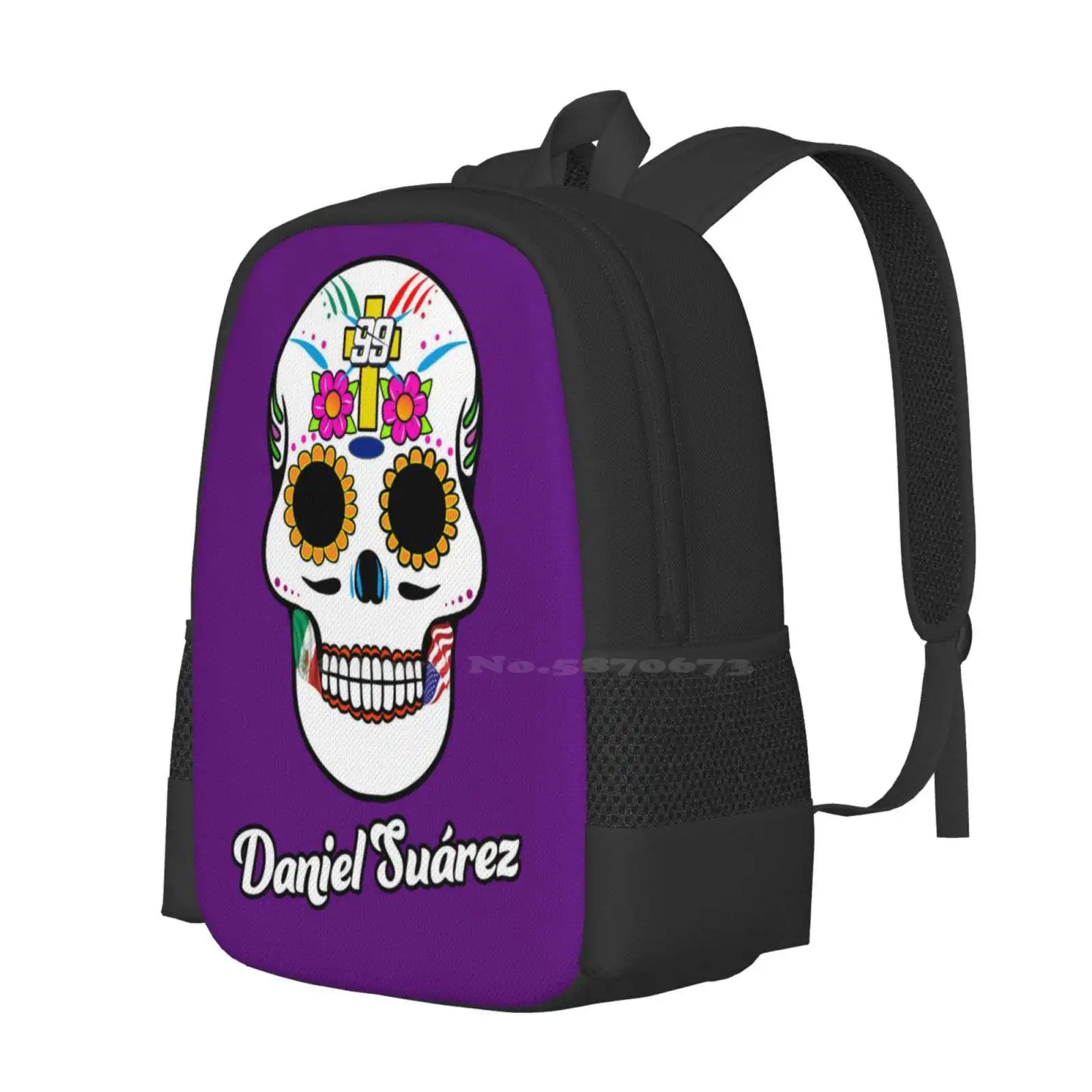 Daniel suarez กระเป๋าเป้สะพายหลังลาย3D กระเป๋านักเรียน Daniel suarez trackhouse Racing Chastain Sugar Skull Daytona 500