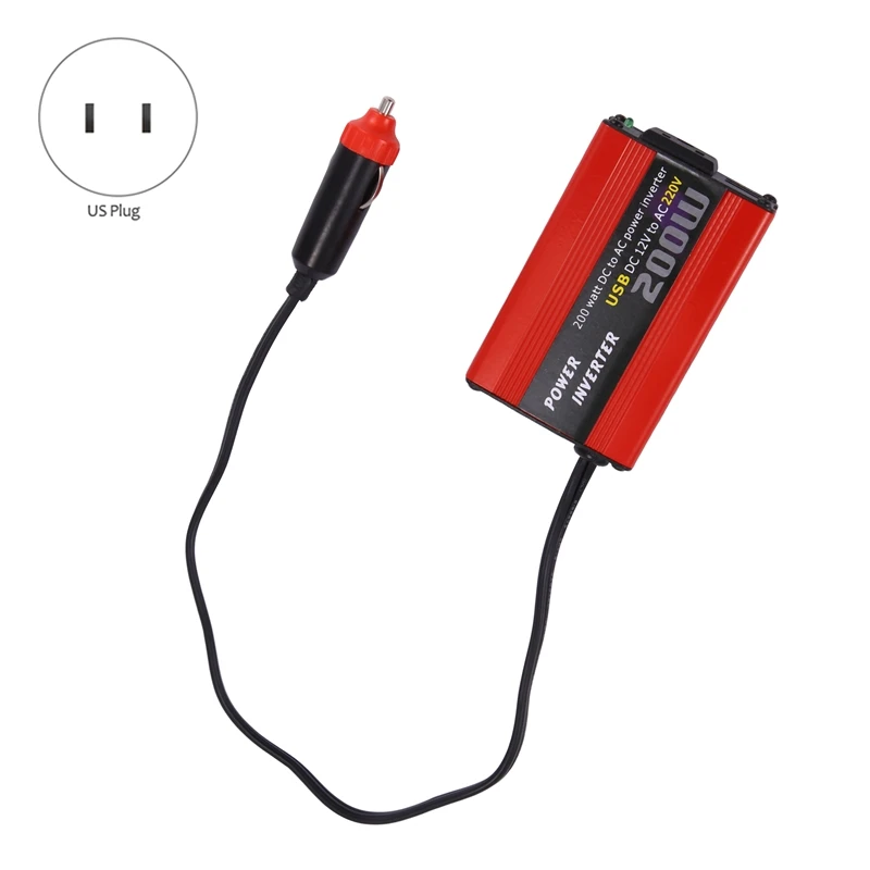 Inverter di alimentazione per auto da 200W convertitore da Dc 12V a Ac 220V doppio adattatore per caricabatterie Usb Booster di alimentazione per auto