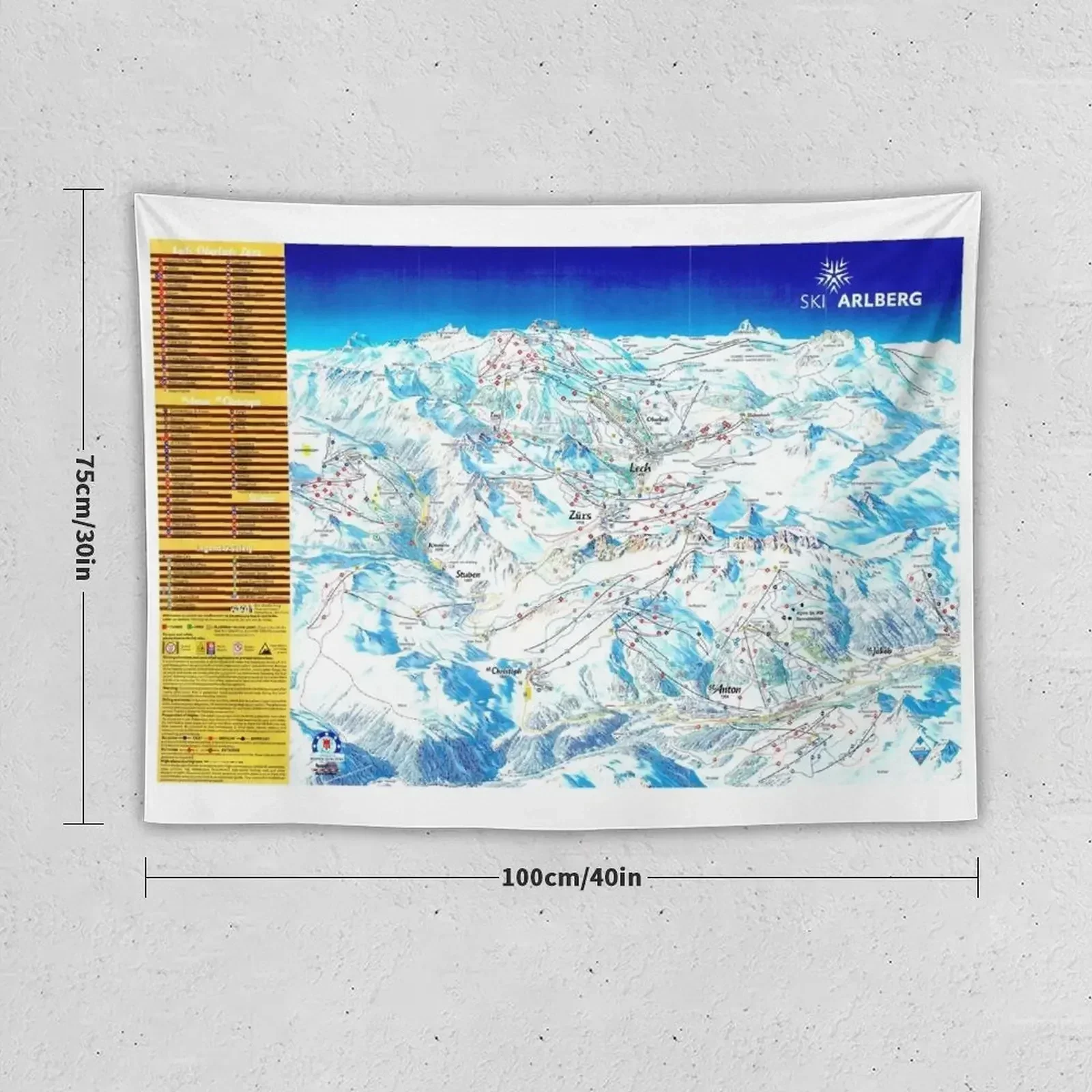 Ski Arlberg (with Trail Names) Ski Area Map (Old) Tapestry Home Decorators Home Supplies Tapestry