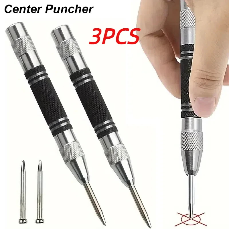 1-3PCS Automatic Center Punch Automatic Metal Punch Tool Woodworking Tools Loaded Marker Wood Chisel Joinery Carpenter Tool