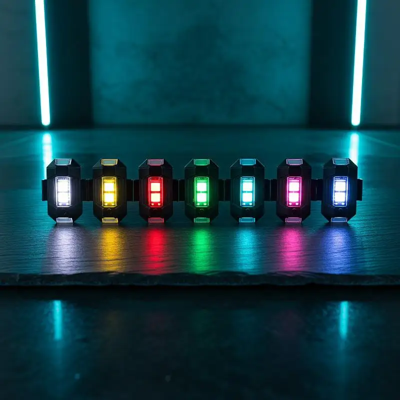 Motorcycle Drone Anti-Collision Light 7 Color Mini USB LED Strobe Warning Lamp for Night Bicycle Riding