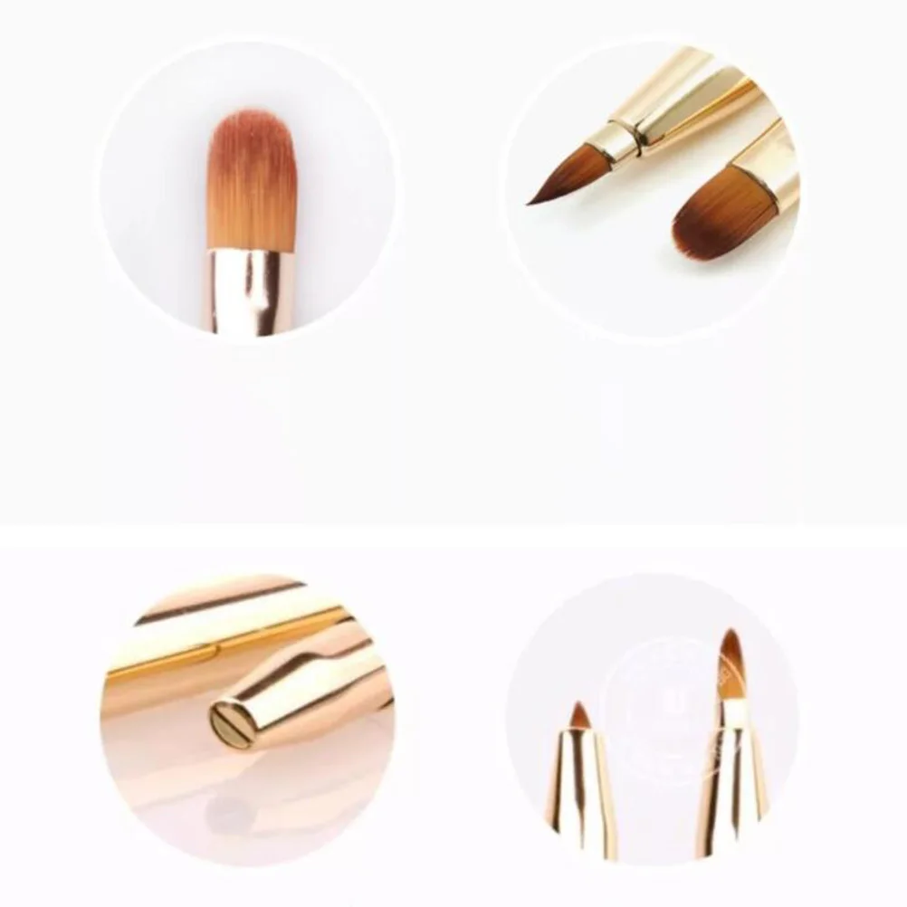 

Double-Ended Retractable Lip Brush Golden Portable Makeup Brush for Women Girls Precise Application Retractable Lipbrush
